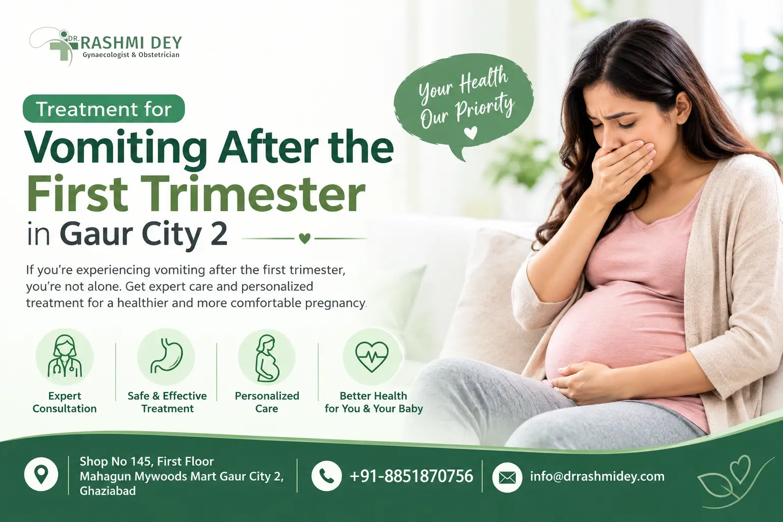Treatment for Vomiting After the First Trimester in Gaur City 2